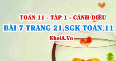 Bài 7 trang 21 SGK Toán 11 tập 1 Cánh Diều